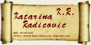 Katarina Radicović vizit kartica